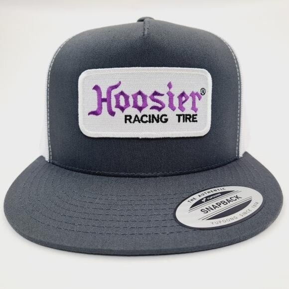 Retro 70s Hoosier embroidered patch Flat Bill Trucker Cap Vintage Style Racing - Picture 2 of 5